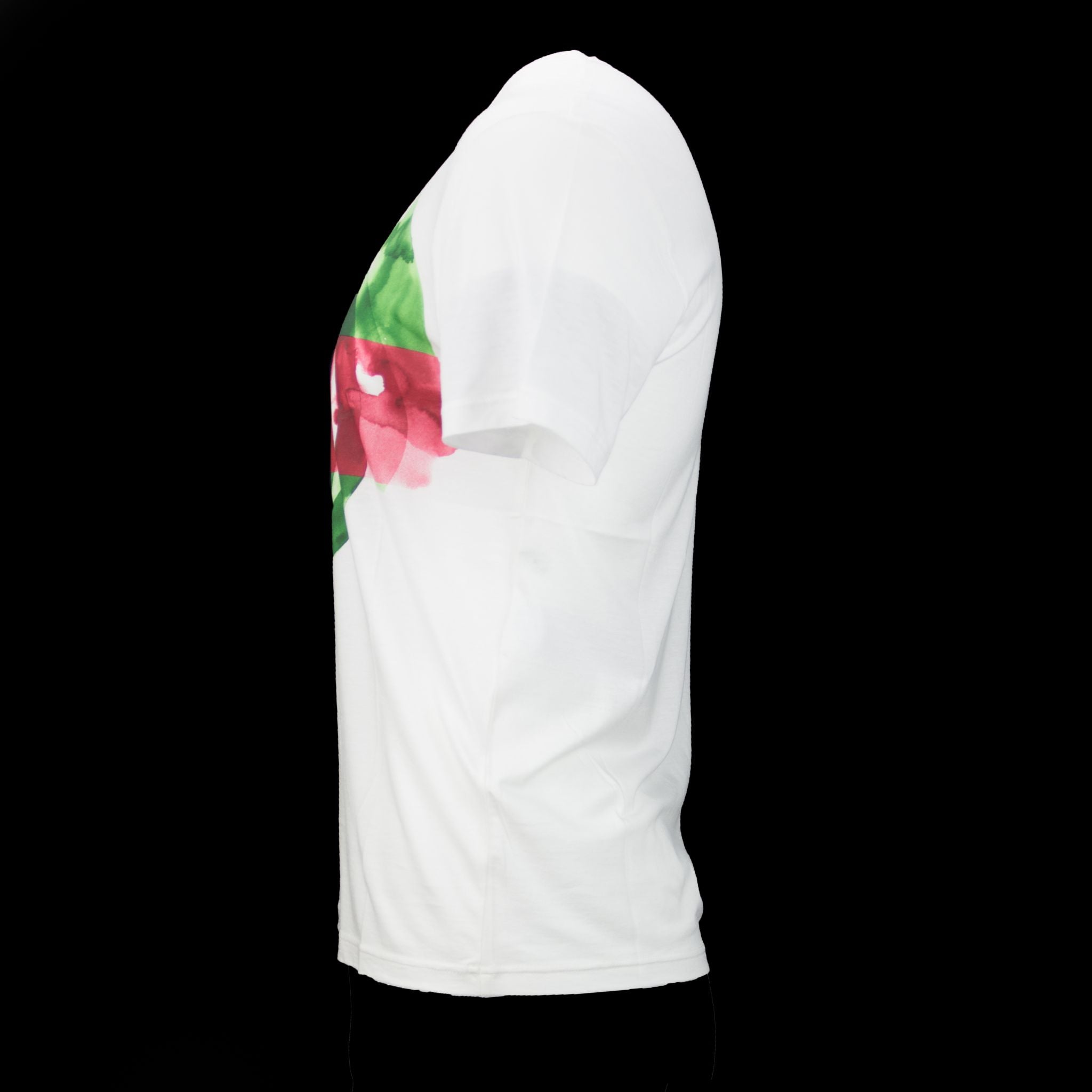 Gucci-T-shirt-Water coloured Logo White Cotton Round Neck Straight Fit-fabriqe.com