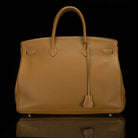 Hermes-Birkin 40-BROWN SILVER-Designer Style: ID Square Size: 40 Hardware: Silver Release Date: 2017 Colour: Brown Made in France Material: Grained Leather 100%, Silver-fabriqe.com