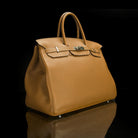 Hermes-Birkin 40-BROWN SILVER-Designer Style: ID Square Size: 40 Hardware: Silver Release Date: 2017 Colour: Brown Made in France Material: Grained Leather 100%, Silver-fabriqe.com