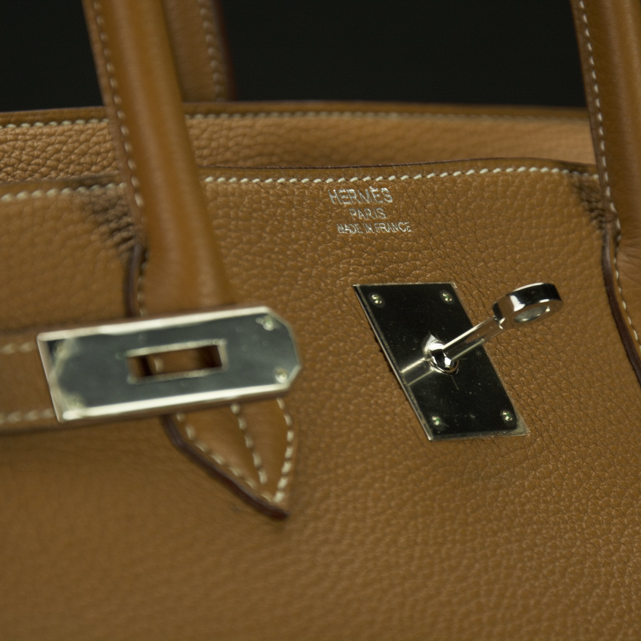 Hermes-Birkin 40-BROWN SILVER-Designer Style: ID Square Size: 40 Hardware: Silver Release Date: 2017 Colour: Brown Made in France Material: Grained Leather 100%, Silver-fabriqe.com