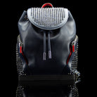 Christian Louboutin-Backpack-Navy Blue Leather Outer Metal Spikes Magnetic Closure Rubber Bottom-fabriqe.com