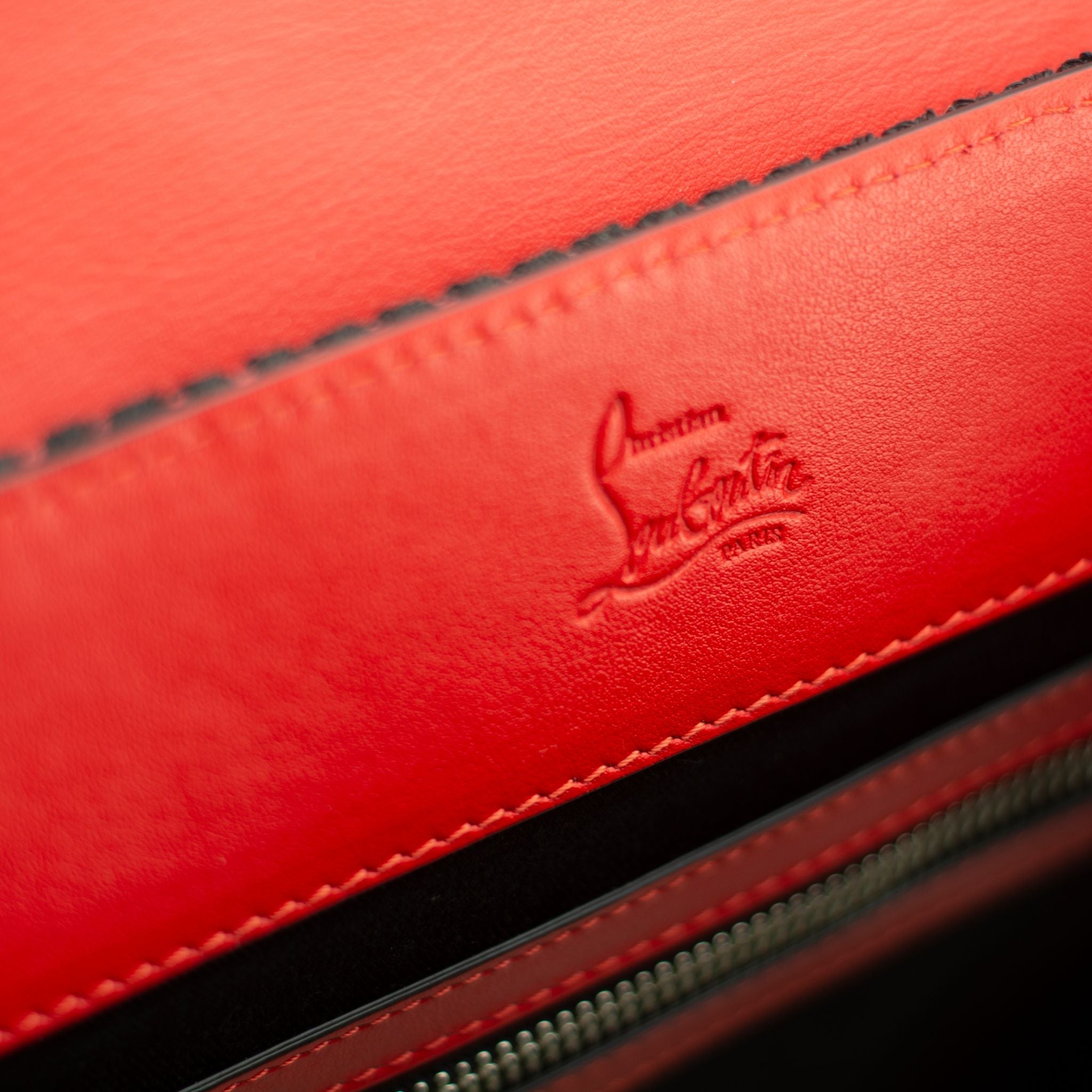 Christian Louboutin-Backpack-Navy Blue Leather Outer Metal Spikes Magnetic Closure Rubber Bottom-fabriqe.com