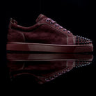 Christian Louboutin-Louis Junior Low Spikes-Product Code: Colour: Lie De Vin-Maroon 2013 Release, Discontinued Material: Leather Mesh Patent-fabriqe.com
