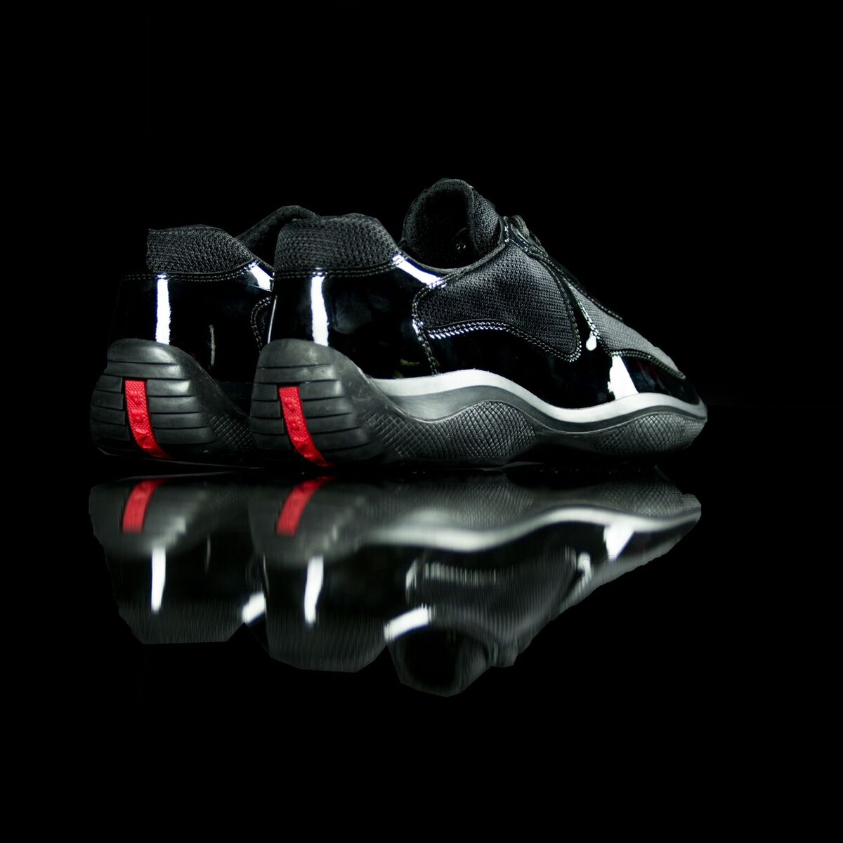 Prada-Americas World Cup-Product Code: Pr3163 Colour: Nero-Black Patent Classic Material: Patent Leather, Mesh-fabriqe.com