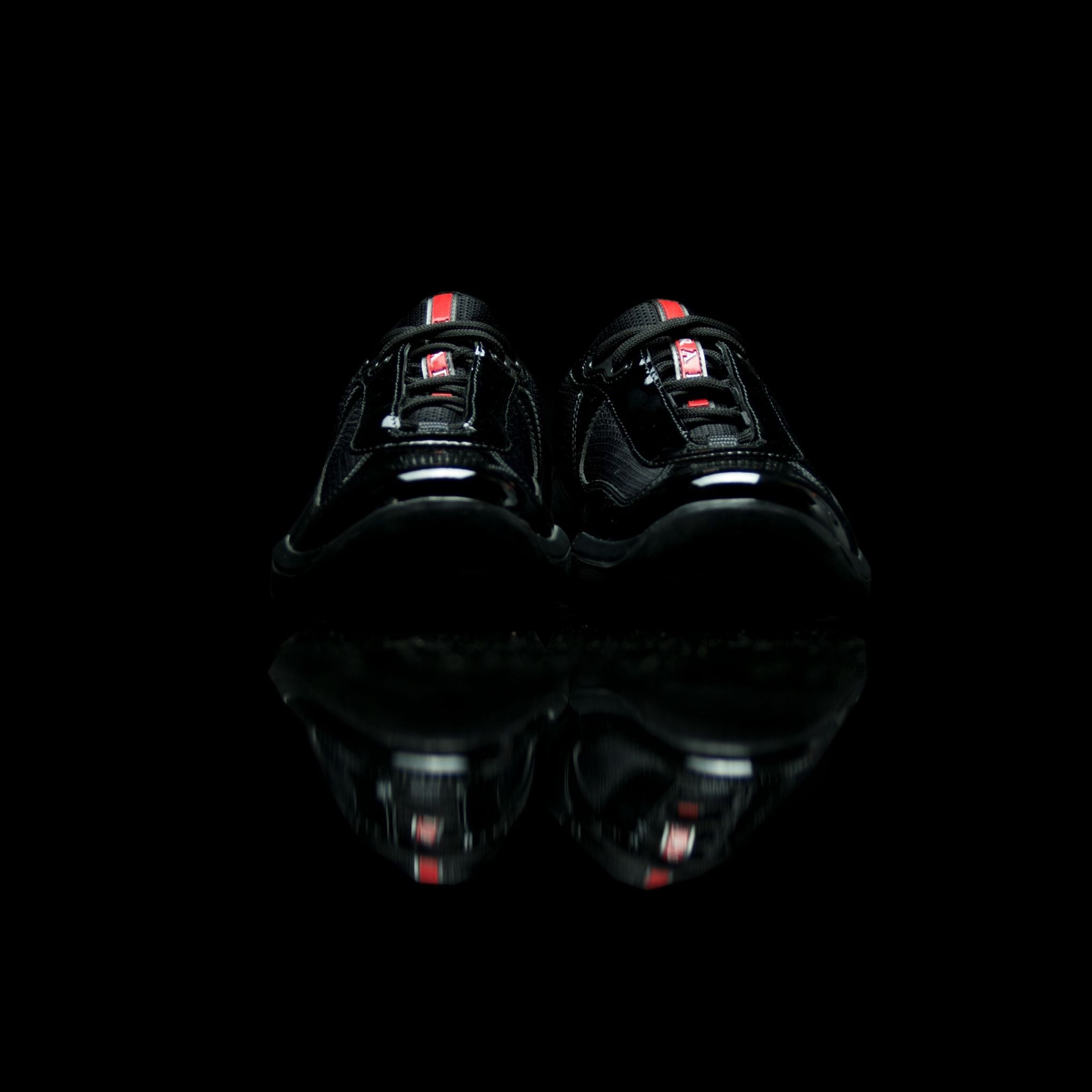 Prada-Americas World Cup-Product Code: Pr3163 Colour: Nero-Black Patent Classic Material: Patent Leather, Mesh-fabriqe.com