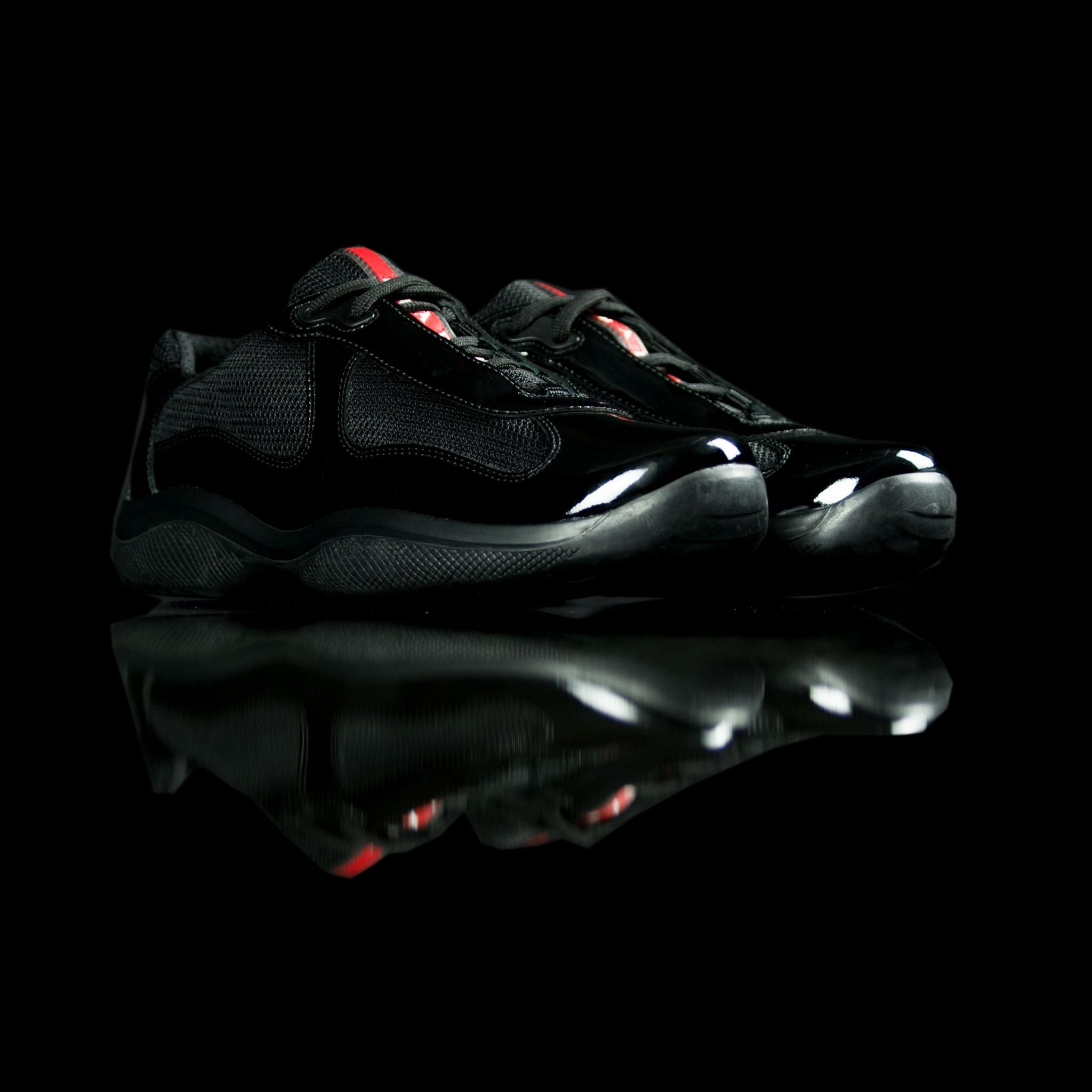 Prada-Americas World Cup-Product Code: Pr3163 Colour: Nero-Black Patent Classic Material: Patent Leather, Mesh-fabriqe.com