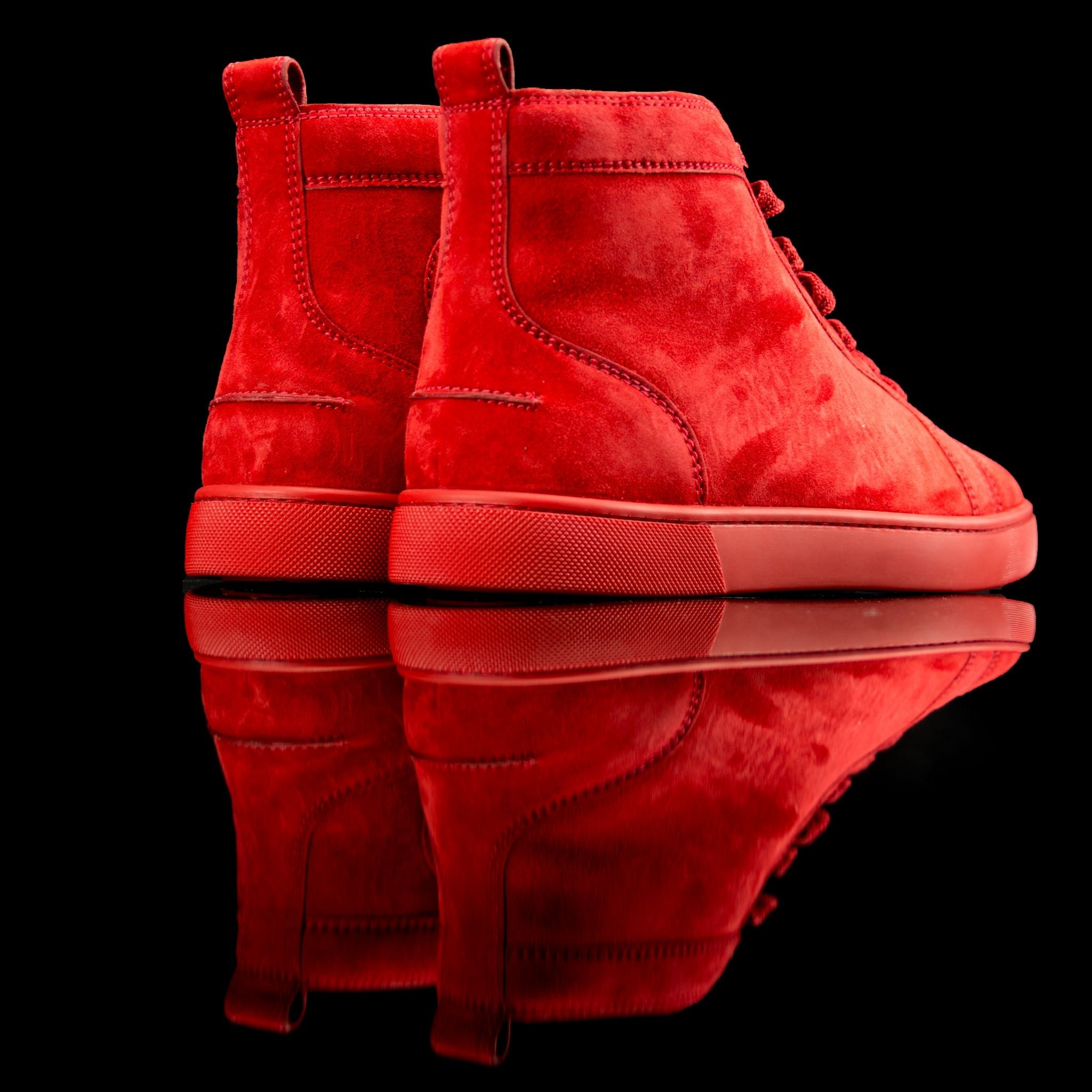 Christian Louboutin-Louis Flat High-Product Code: 3161213 Colour: Poivre Rosso/Red Discontinued Material: Suede/Velour-fabriqe.com