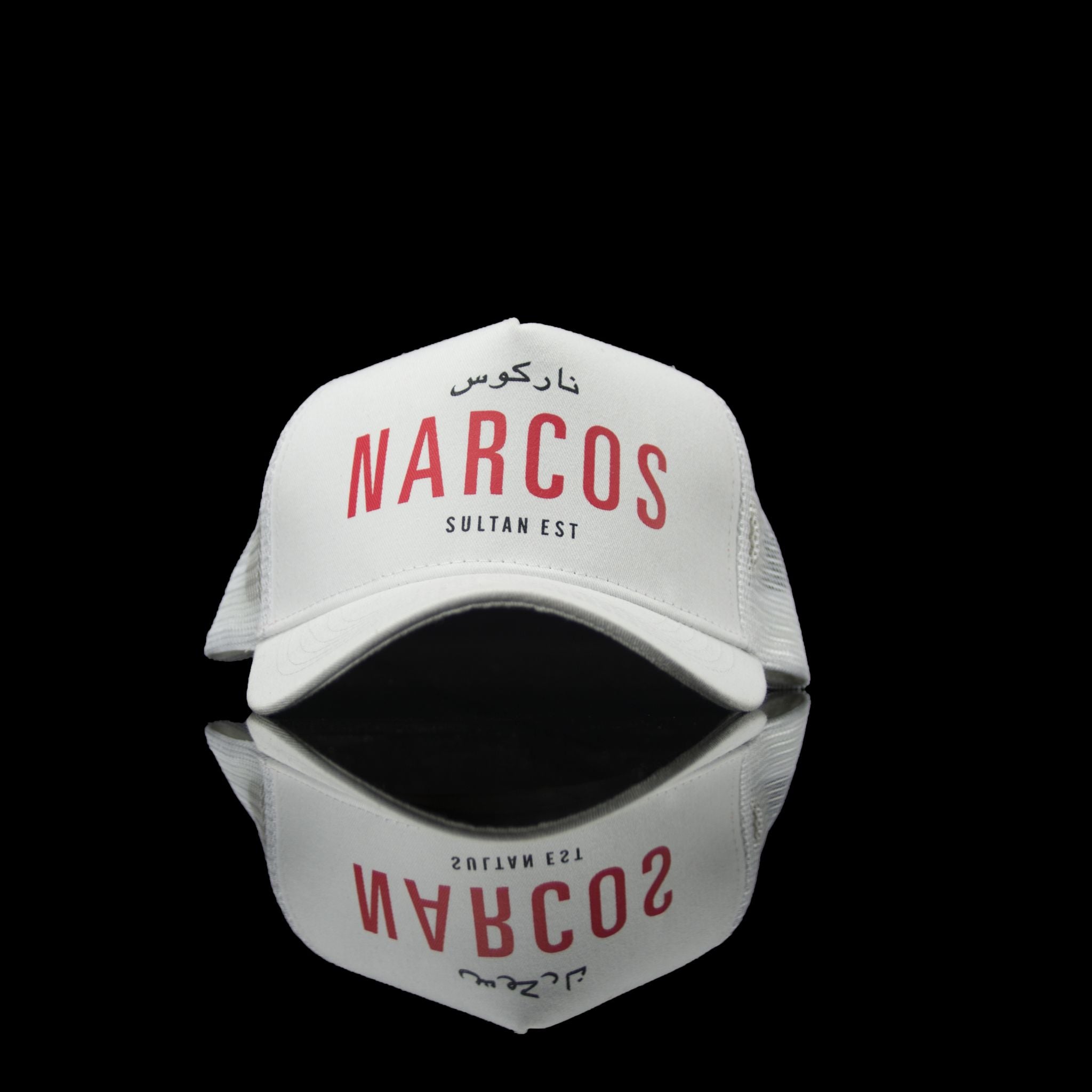Sultan Est-Cap-Narcos (Arabic) One Size Fits All White Red-fabriqe.com