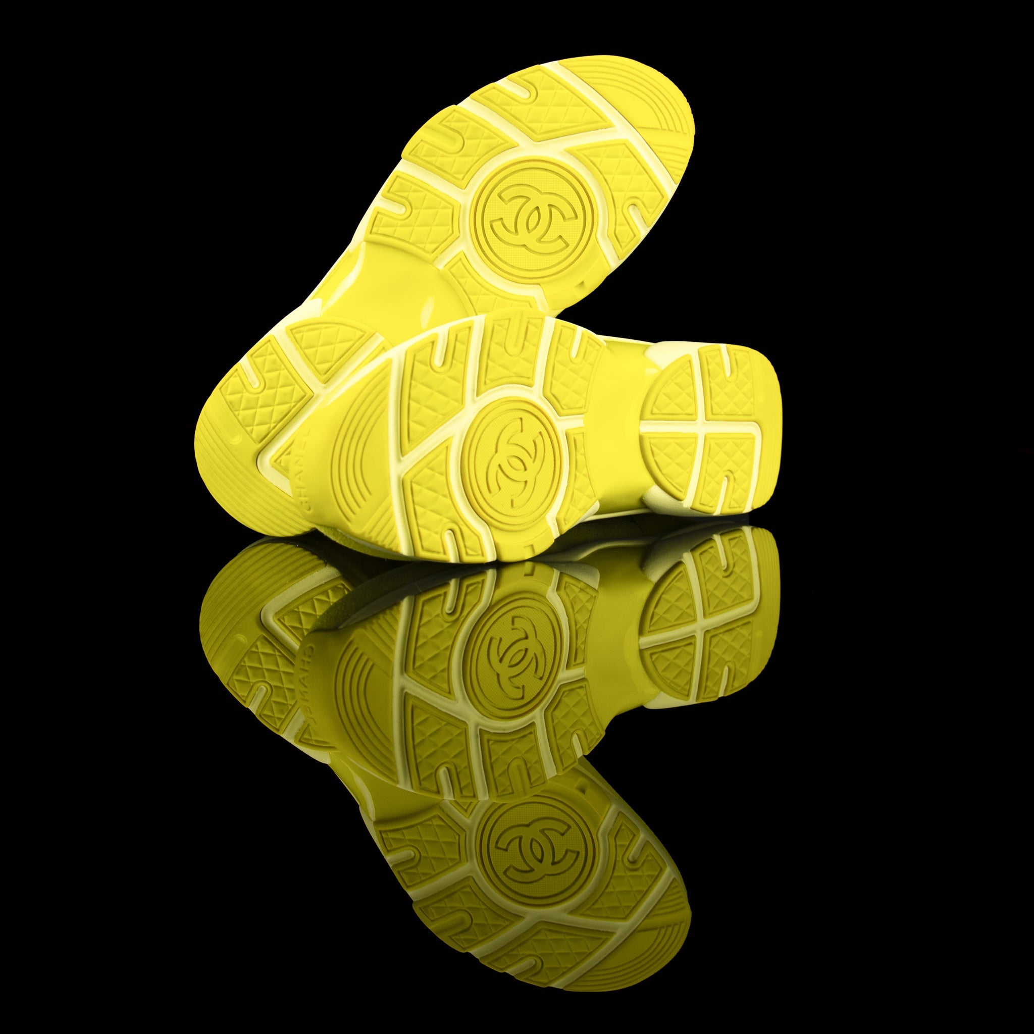 Chanel-CC Sneakers-Pre Order Duration (3-5 Working Days) CC Logo on side Yellow Suede, Rubber Sole 2019 Release Limited Stock-fabriqe.com