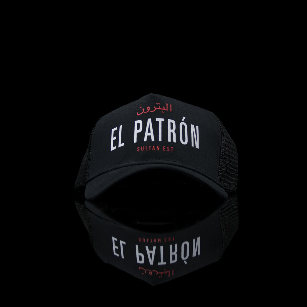 Sultan Est-Cap-El Patron (Arabic) One Size Fits All Black White-fabriqe.com