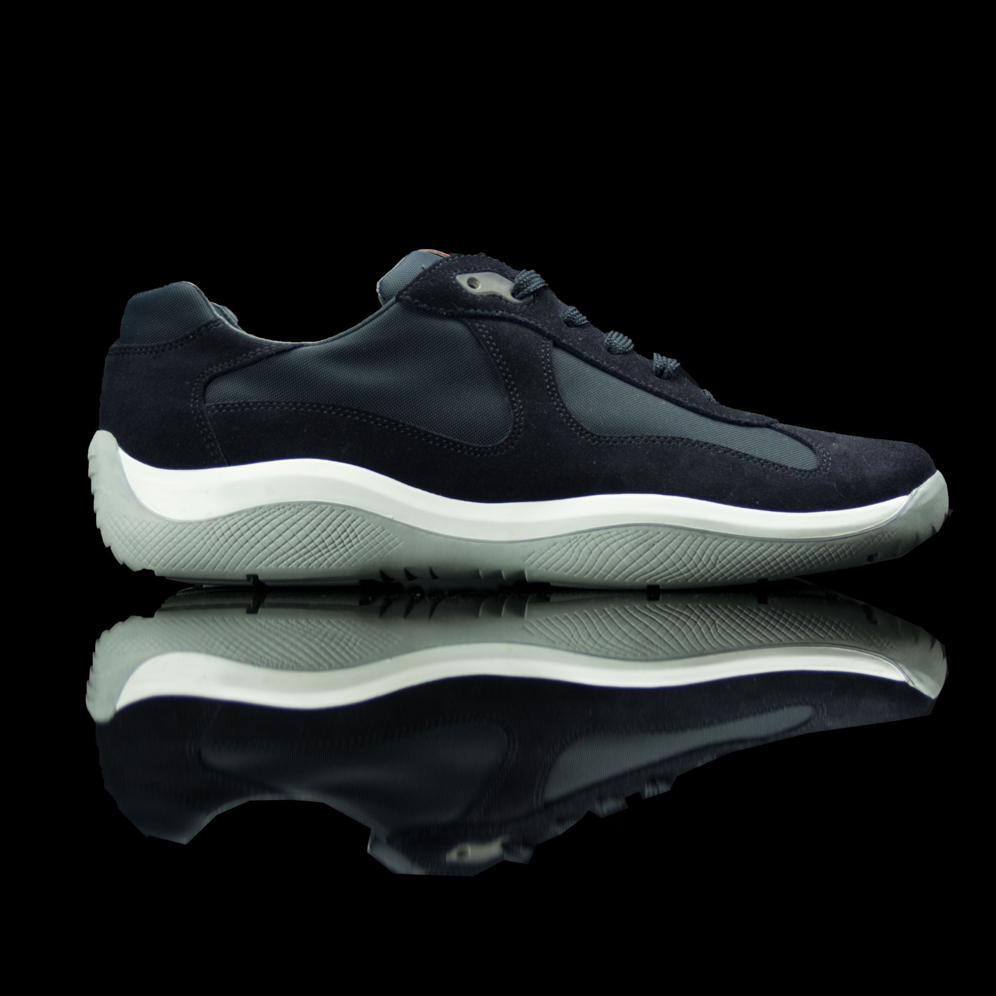 Prada-Americas World Cup-Colour: Navy Blue Classic Material: Suede Canvas Rubber Sole-fabriqe.com