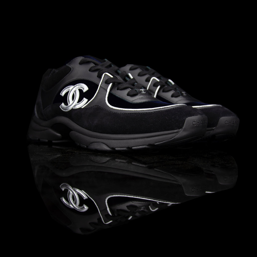 Chanel-CC Sneakers-Pre Order Duration (3-5 Working Days) CC Logo on side Black, Navy, Silver, Grey Release: 2019 Limited Release Lambskin & Velour-fabriqe.com