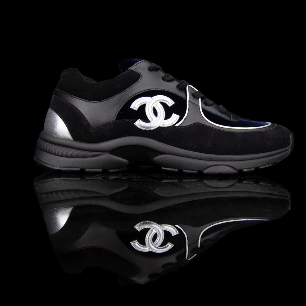 Chanel-CC Sneakers-Pre Order Duration (3-5 Working Days) CC Logo on side Black, Navy, Silver, Grey Release: 2019 Limited Release Lambskin & Velour-fabriqe.com