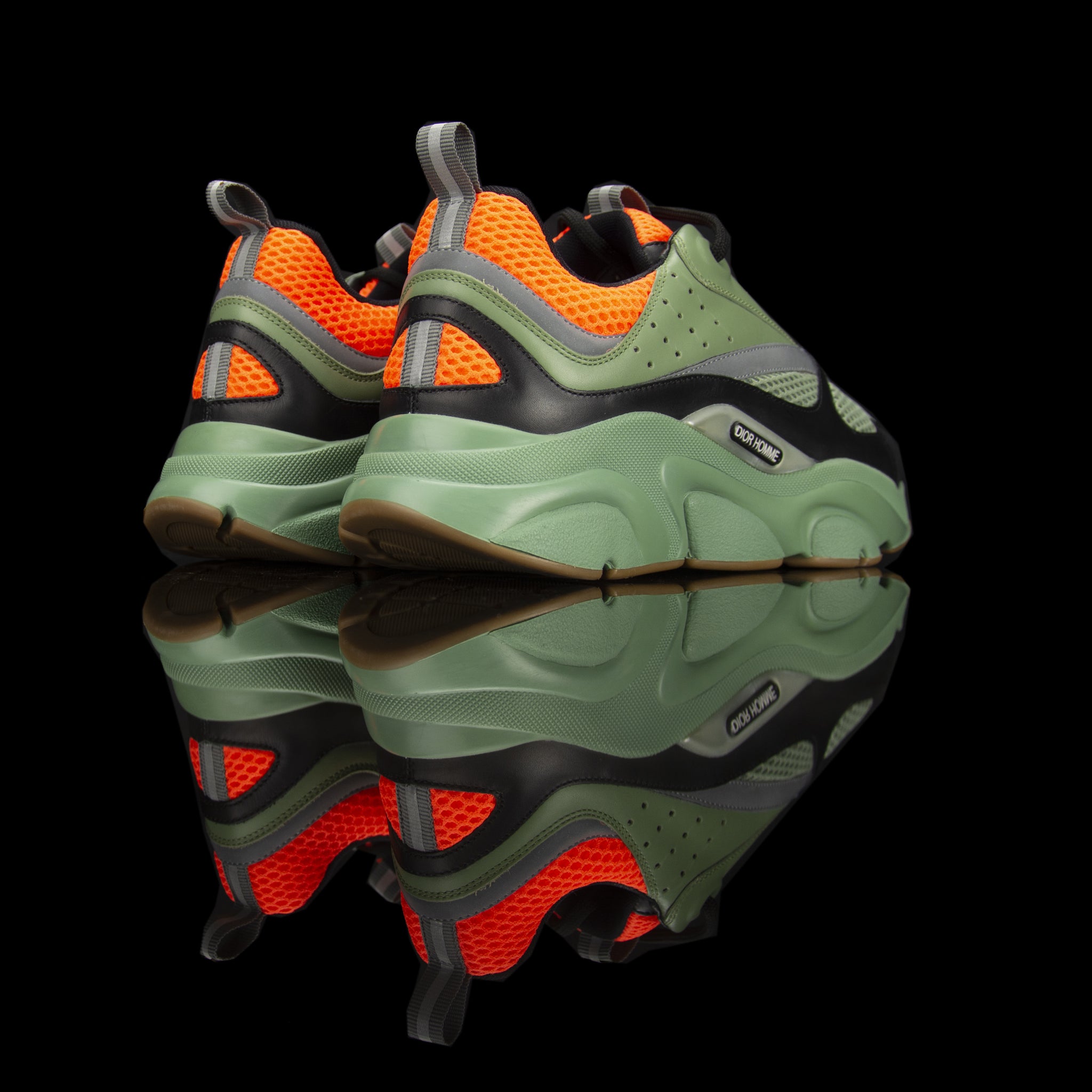 Dior Orange & Dark Green 'B22' Sneakers