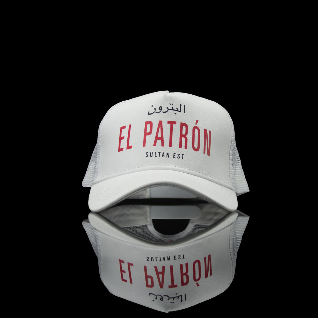 Sultan Est-Cap-El Patron (Arabic) One Size Fits All White Red-fabriqe.com