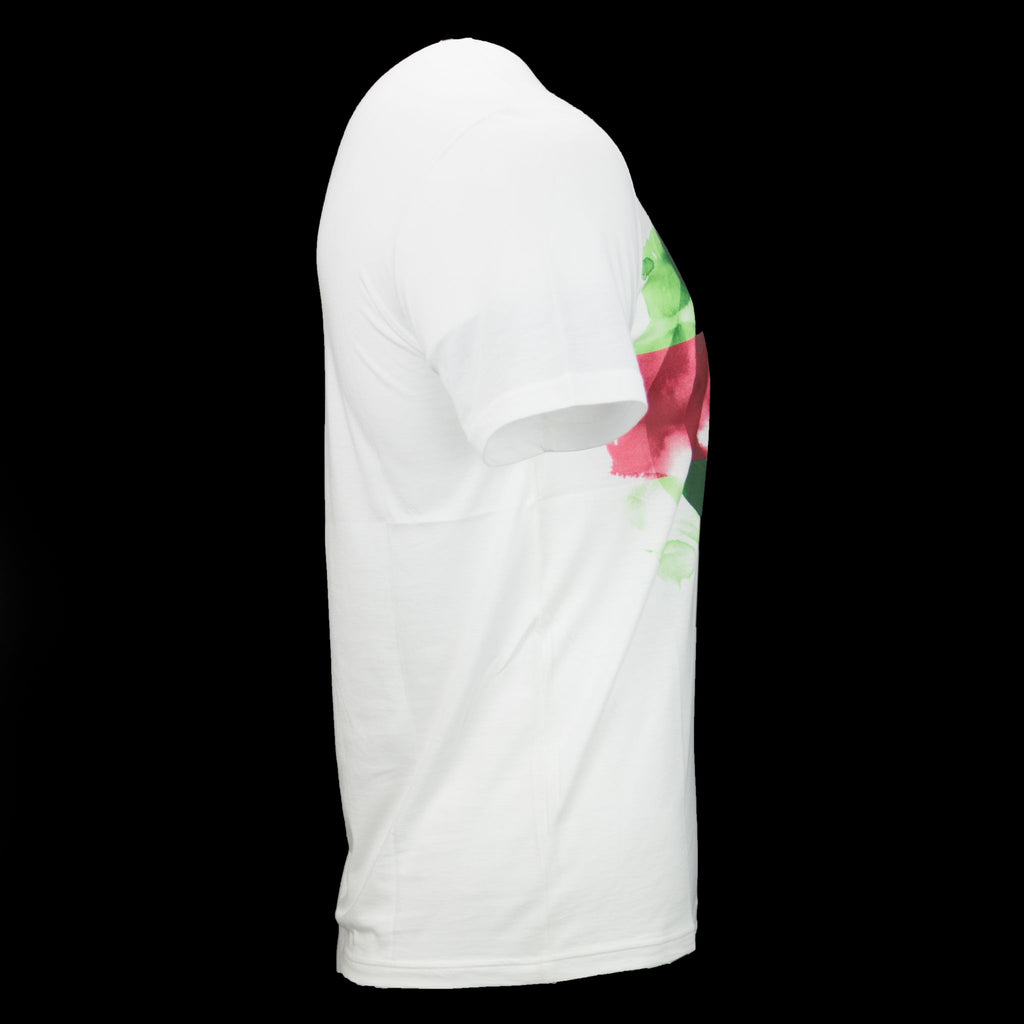 Gucci-T-shirt-Water coloured Logo White Cotton Round Neck Straight Fit-fabriqe.com