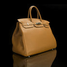 Hermes-Birkin 40-BROWN SILVER-Designer Style: ID Square Size: 40 Hardware: Silver Release Date: 2017 Colour: Brown Made in France Material: Grained Leather 100%, Silver-fabriqe.com
