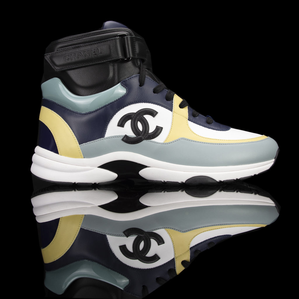 Chanel-CC Sneakers-Pre Order Duration (3-5 Working Days) CC Logo on side White, Cream, Sky Blue, Navy Blue, Black Leather Patent Rubber Sole 2019 Release Limited Stock Chanel CCs crafted in leather and patent fabric sports CC branding on the side. Composed in leather with the patent finish and platformed on rubber sole. Also, the colour of sky blue, navy blue and cream is sure to grab the spotlight!-fabriqe.com