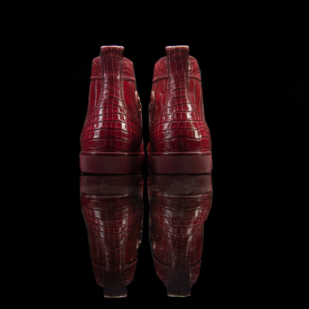 Christian Louboutin-Louis Flat High-Colour: Dark Red Release Date: 2018 Exclusive, Limited Release Material: Alligator Leather, Rubber Sole-fabriqe.com