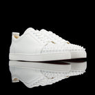 Christian Louboutin-Louis Junior Low Spikes-Color :White Material : Matte Collection : Classic-fabriqe.com