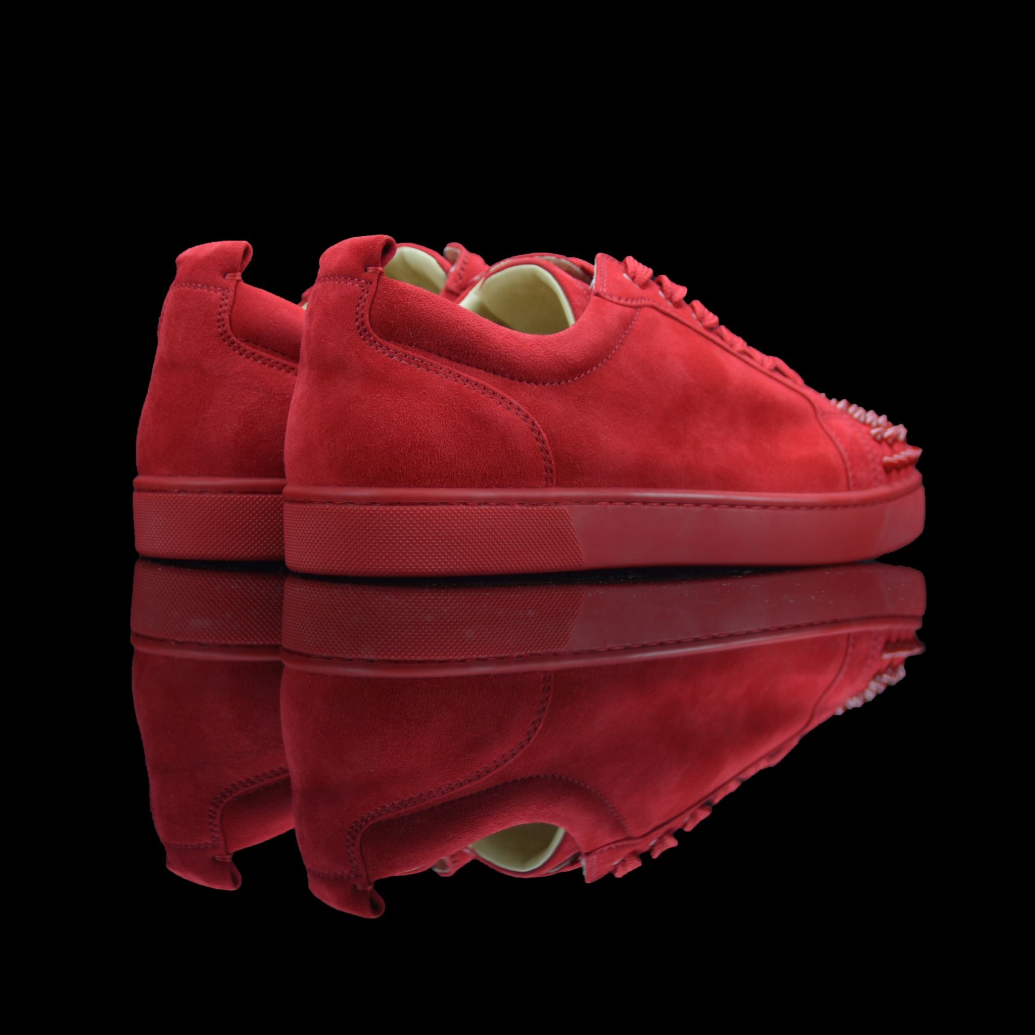 Christian Louboutin-Louis Junior Low Spikes-Product Code: 3150567 Colour: Oelillet-Red 2016 Release Limited Stock Material: Suede Velours, Metal Spikes-fabriqe.com