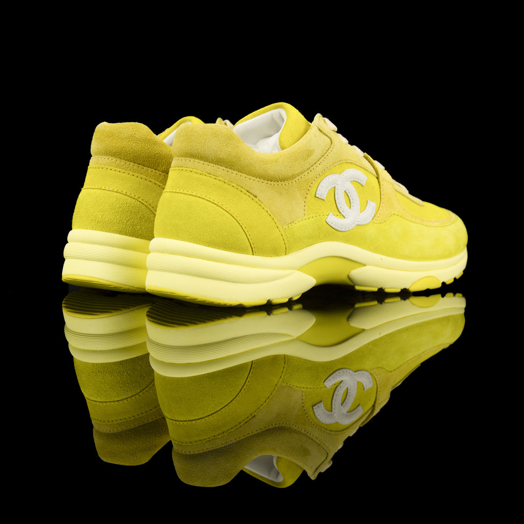 Chanel-CC Sneakers-Pre Order Duration (3-5 Working Days) CC Logo on side Yellow Suede, Rubber Sole 2019 Release Limited Stock-fabriqe.com